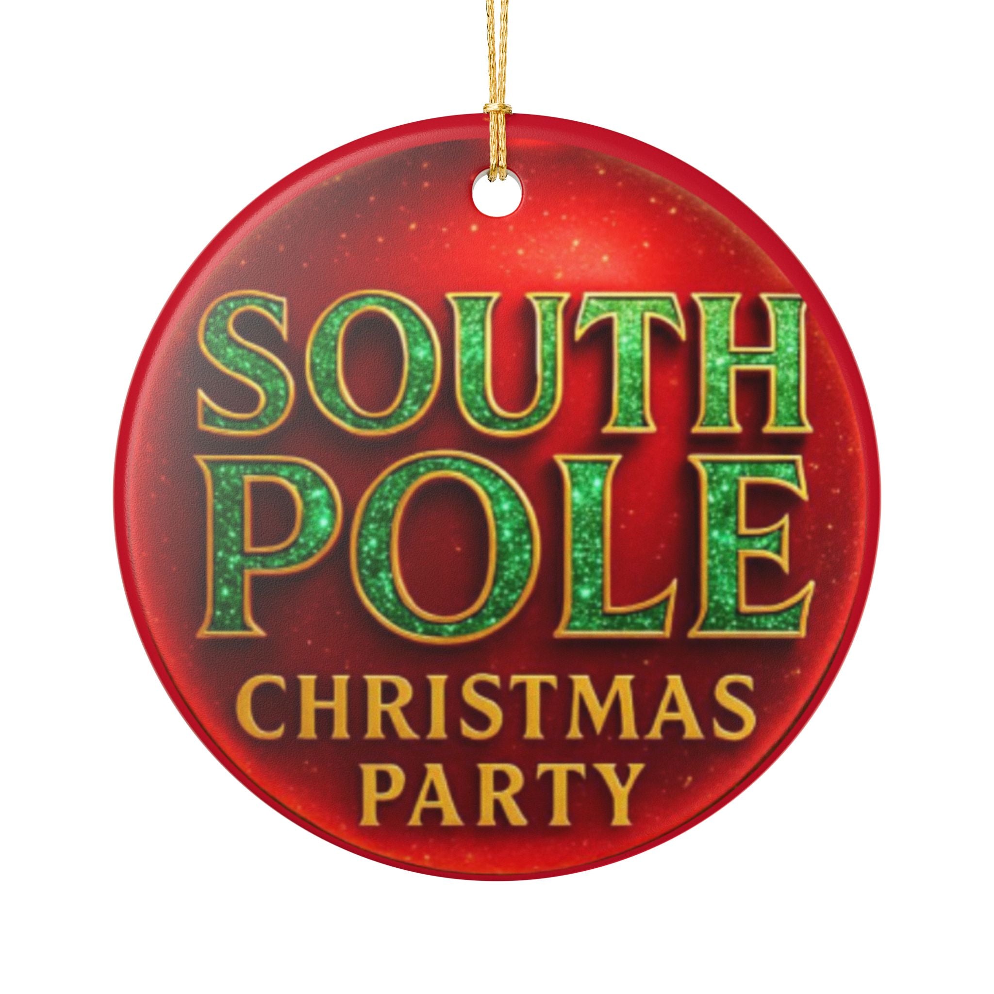 South Pole Christmas Party Ceramic Ornament - Holiday Tree Decoration